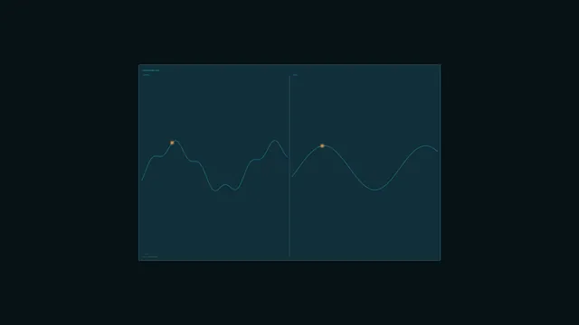 Teal waveform with paired orange points — waveform wallpaper at 3840x2160