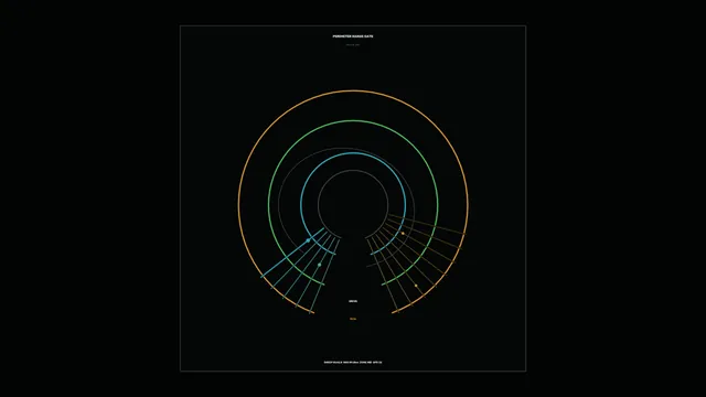 Concentric range rings on a black field — range diagram wallpaper at 3840x2160