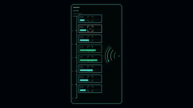 Neon Interface with Orbital Signal Arcs — interface wallpaper at 3840x2160