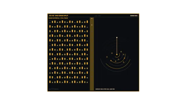 Amber Sonar Grid on a Field of Black — sonar wallpaper at 3840x2160