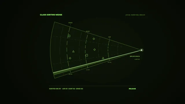 Neon green wedge diagram on a dark field — sorting diagram wallpaper at 3840x2160