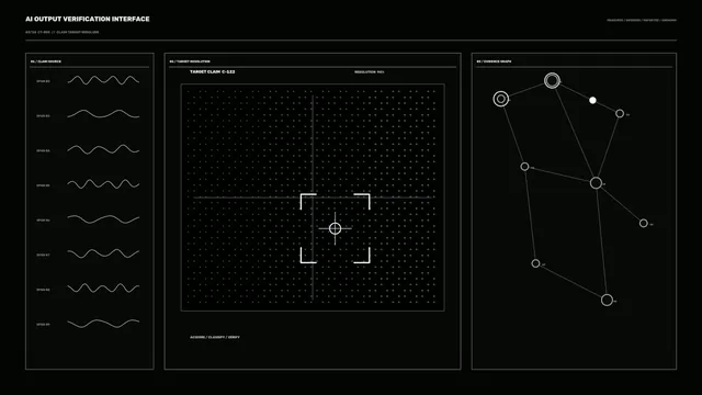 Monochrome claim verification interface diagram — verification interface wallpaper at 3840x2160