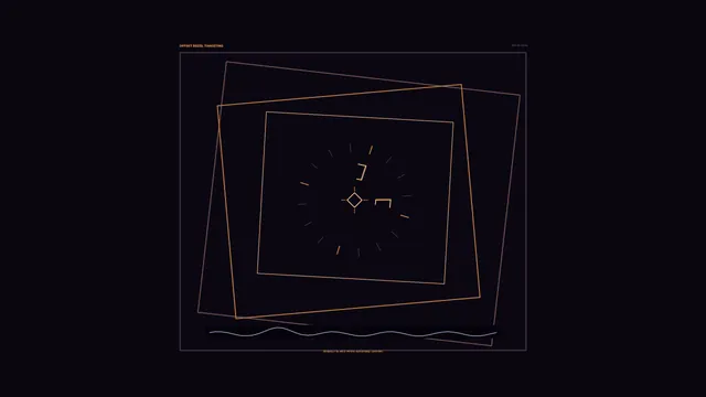 Rotated wireframe squares with a central compass — geometric wallpaper at 3840x2160
