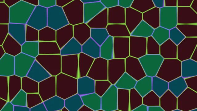 Neon polygon mosaic in deep green and violet — polygon mosaic wallpaper at 3840x2160