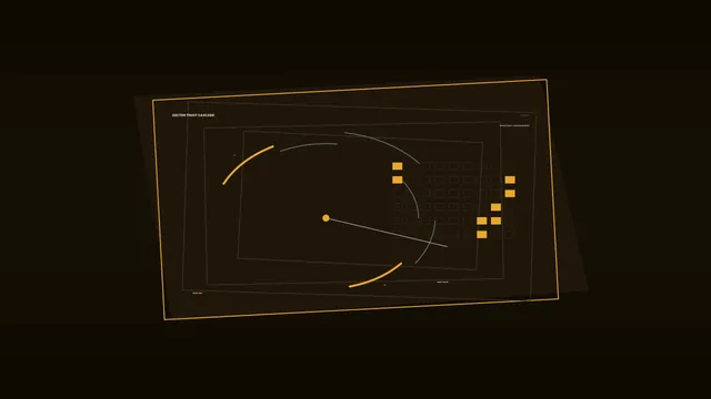 Amber Orbit Diagram on a Dark Field — geometric diagram wallpaper at 3840x2160