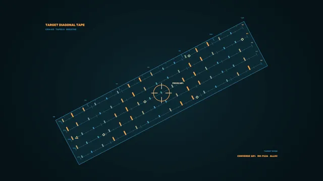 Diagonal telemetry grid with focus reticle — telemetry grid wallpaper at 3840x2160