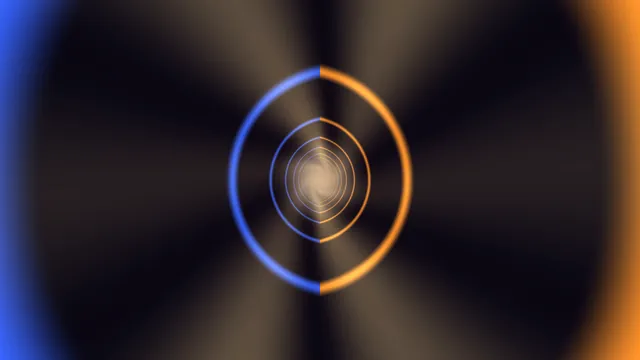 Blue and amber concentric rings in dark space — concentric rings wallpaper at 3840x2160