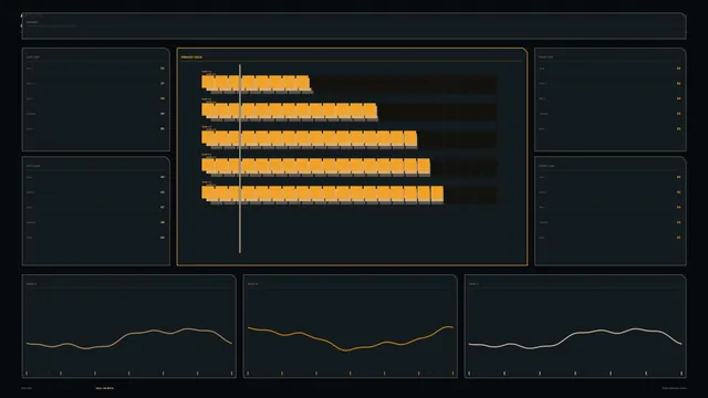 Amber signal dashboard on a dark grid — dashboard wallpaper at 3840x2160