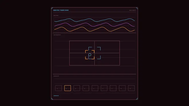 Signal target interface in neon linework — targeting interface wallpaper at 3840x2160