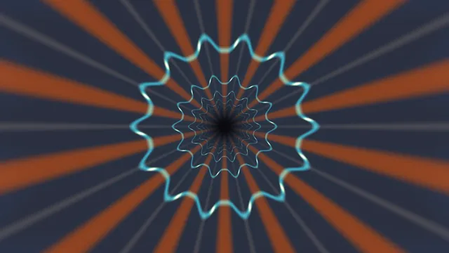 Cyan waveform in an orange radial field — abstract wallpaper at 3840x2160