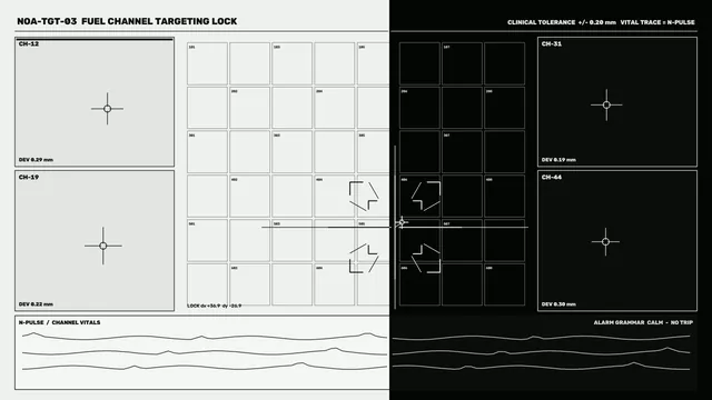 Monochrome channel targeting control schematic — technical schematic wallpaper at 3840x2160