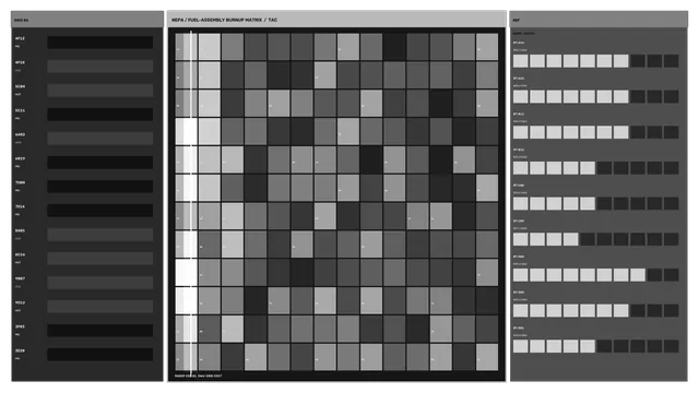 Monochrome matrix of grids, codes and tonal blocks — monochrome wallpaper at 3840x2160