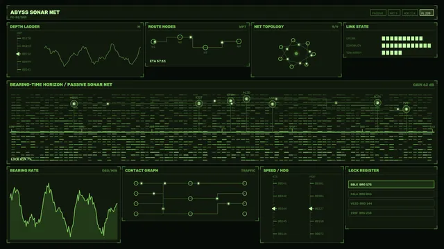 Green Sonar Network Interface on Black — sonar interface wallpaper at 3840x2160