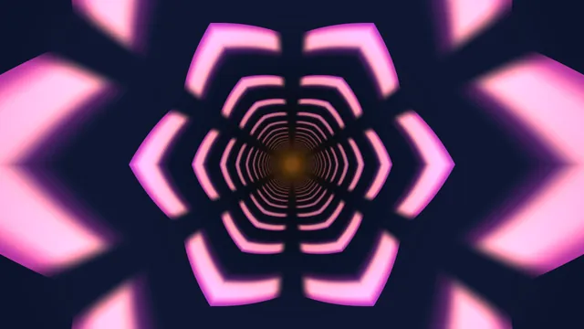 Pink Hexagonal Light Tunnel in Deep Blue — hexagonal tunnel wallpaper at 3840x2160