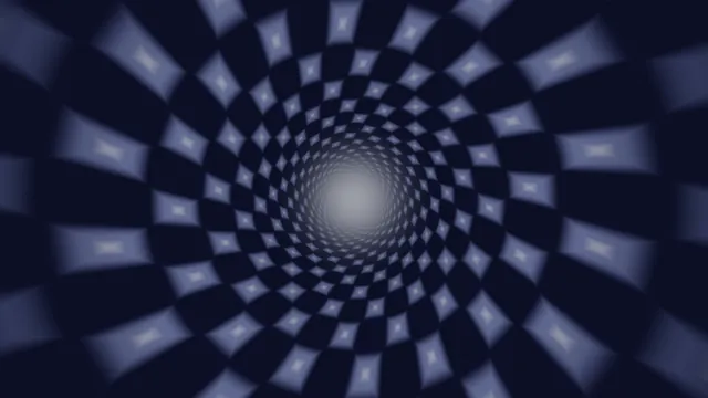 Indigo diamond spiral with a luminous centre — diamond spiral wallpaper at 3840x2160