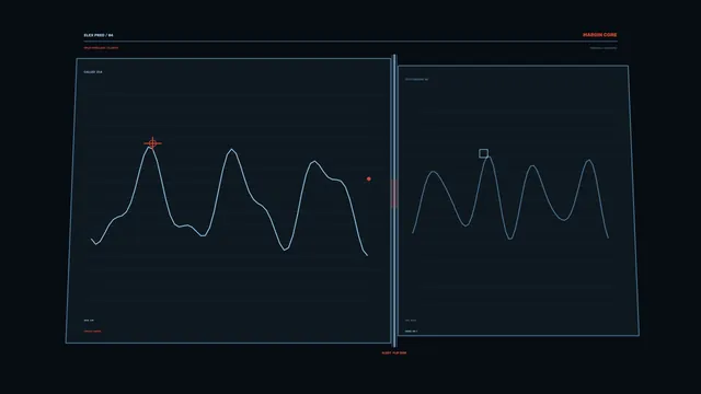 Dark interface with twin analytical line graphs — analytical graph wallpaper at 3840x2160