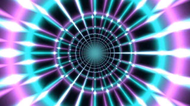 Neon radial tunnel of cyan and violet light — radial tunnel wallpaper at 3840x2160