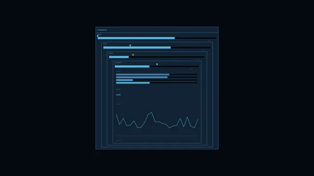 Nested data dashboard in blue linework — data dashboard wallpaper at 3840x2160