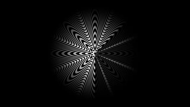 Monochrome radial wave pattern in black space — radial wave wallpaper at 3840x2160