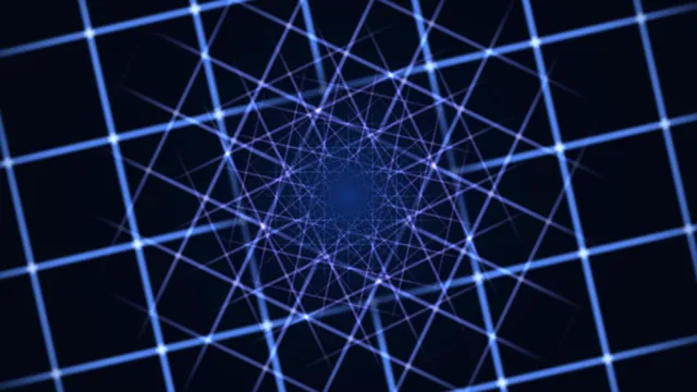 Blue lattice converging into a luminous centre — geometric lattice wallpaper at 3840x2160