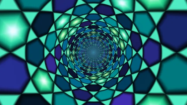 Turquoise geometric vortex with luminous facets — geometric vortex wallpaper at 3840x2160