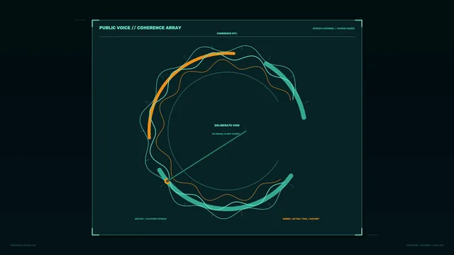 Coherence Array with Turquoise Signal Arcs — signal arcs wallpaper at 3840x2160