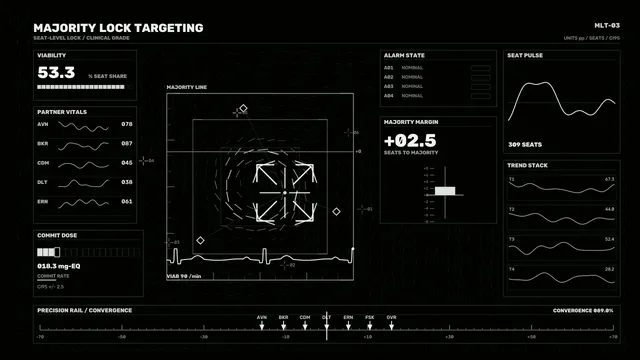 Monochrome Majority Lock Targeting Dashboard — dashboard wallpaper at 3840x2160
