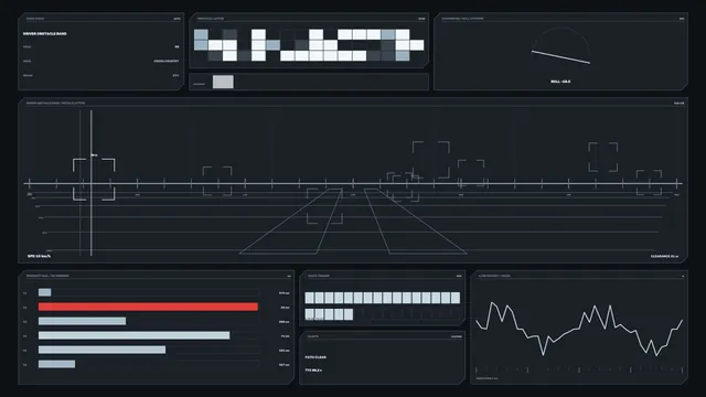 Dark vehicle telemetry dashboard with sensor grids — telemetry dashboard wallpaper at 3840x2160