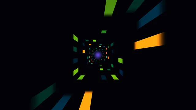 Geometric light tunnel in black space — light tunnel wallpaper at 3840x2160