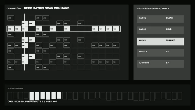 Monochrome tactical occupancy grid interface — tactical interface wallpaper at 3840x2160