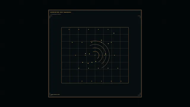 Amber Radar Geometry on a Midnight Grid — radar wallpaper at 3840x2160