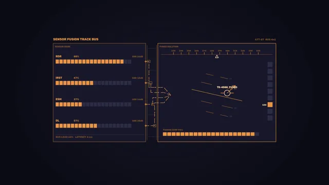 Orange sensor fusion interface on a dark field — sensor fusion wallpaper at 3840x2160