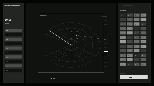 Monochrome Radar Grid with Target Marker — radar interface wallpaper at 3840x2160