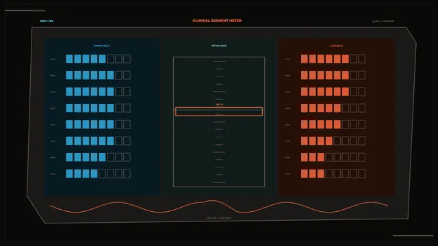 Clinical Segment Meter in Blue and Ember — control panel wallpaper at 3840x2160