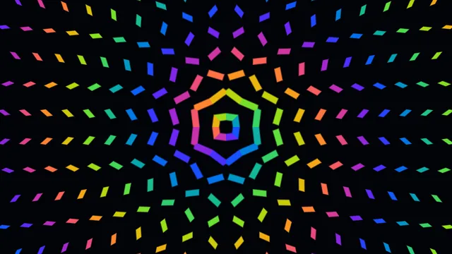 Rainbow tessellation across a black field — rainbow wallpaper at 3840x2160