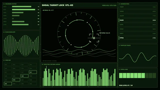 Green orbital telemetry control panel — telemetry wallpaper at 3840x2160