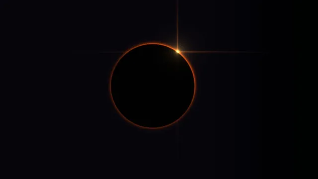 Orange Eclipse Ring in a Field of Black — orange eclipse wallpaper at 3840x2160