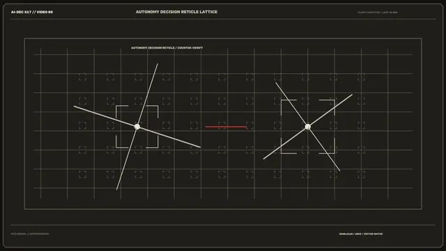 Autonomy reticle lattice in charcoal and ivory — reticle wallpaper at 3840x2160