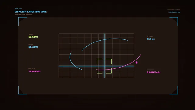 Neon targeting grid with orbital signal arcs — targeting interface wallpaper at 3840x2160