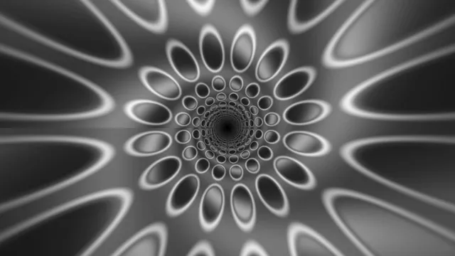 Monochrome vortex of concentric luminous rings — spiral wallpaper at 3840x2160