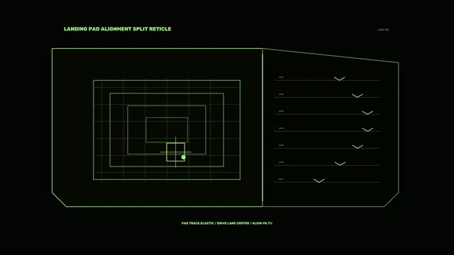 Neon green landing pad alignment schematic — landing pad wallpaper at 3840x2160