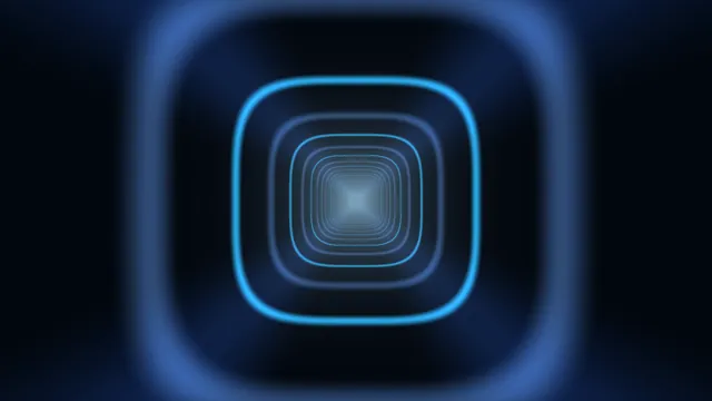 Blue neon tunnel of nested rounded squares — neon tunnel wallpaper at 3840x2160
