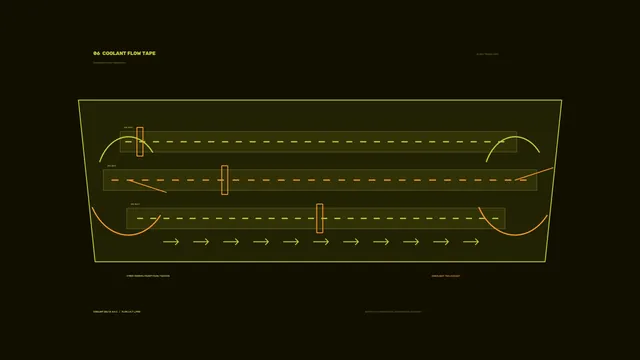 Coolant flow diagram in olive and orange lines — coolant flow wallpaper at 3840x2160