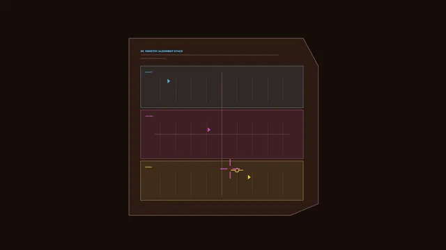 Alignment diagram with neon geometric markers — alignment diagram wallpaper at 3840x2160