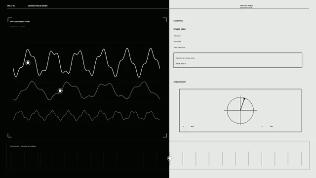 Latency pulse graphs in black and pale grey — latency wallpaper at 3840x2160