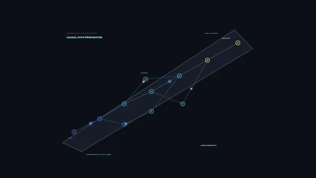 Causal Path Diagram in Midnight Blue — network diagram wallpaper at 3840x2160
