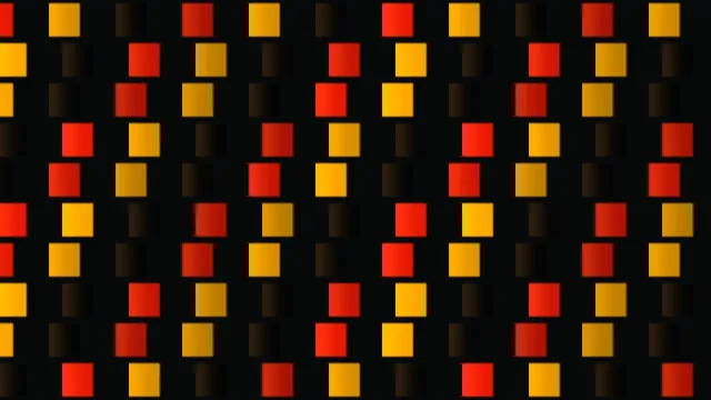 Amber and Vermilion Squares in Black Space — geometric wallpaper at 3840x2160
