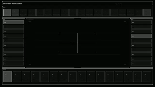 Monochrome neural interface with central focus grid — neural interface wallpaper at 3840x2160