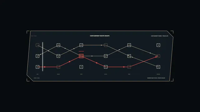 Containment route graph in red and ivory — route graph wallpaper at 3840x2160