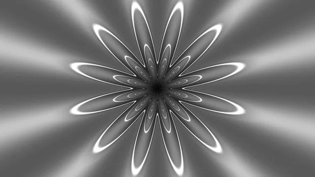 Monochrome radial flower of luminous loops — radial flower wallpaper at 3840x2160
